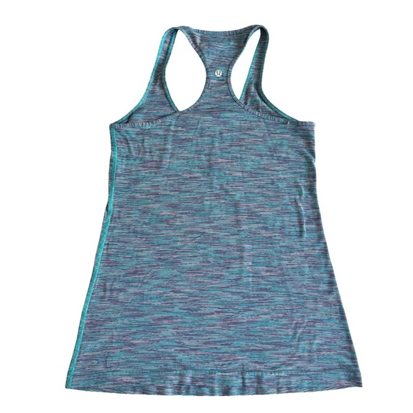 Lululemon Cool Racerback II Yoga Tank Top Nulu Fabric Teal Purple Size 8 - Picture 4 of 6